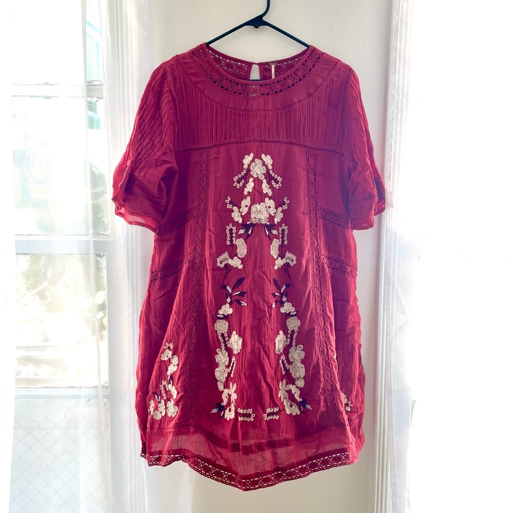 FP Embroidered Peasant Dress